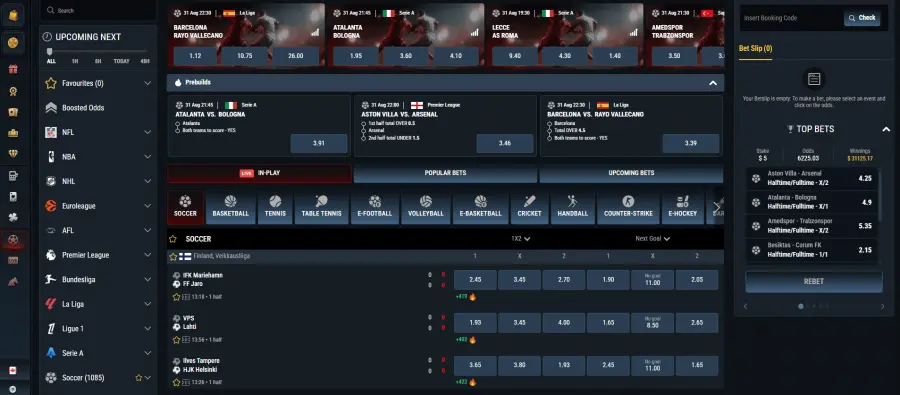 MMA betting canada content